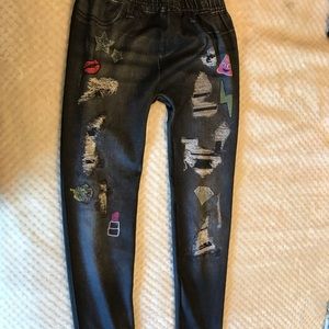 Black printed leggings